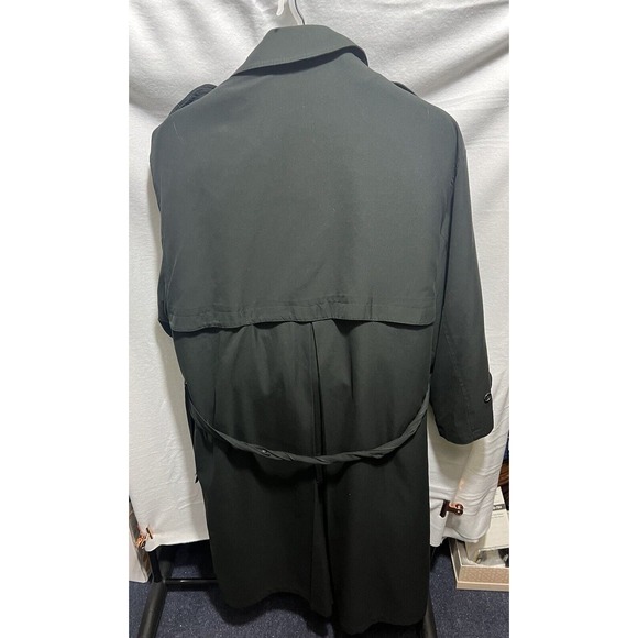 Pierre Cardin Black Full Length Over Coat Sz 40R Button up Front Removal Liner - Picture 2 of 4